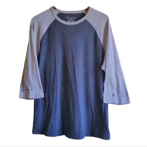 Under Armour Grey Shirt Raglan Baseball Sleeve Grey XL
